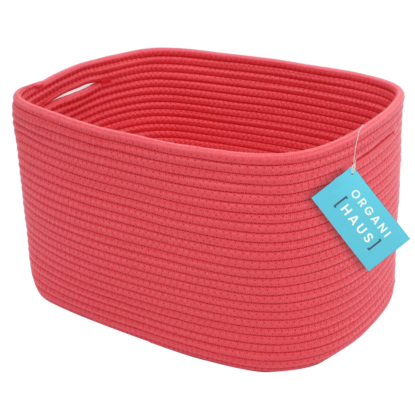 Light Honey Cotton Rope Baskets for Shelves, Set of 3 - 15"×10"×9½" - Woven Storage Baskets for Organizing - Closet, Nursery, Bedroom, Playroom - Toys, Books, Towels, Clothes
