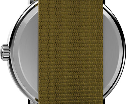 Timex Weekender 38mm Unisex Analog Watch | INDIGLO Backlight | Adjustable Durable Nylon Fabric Slip Through Strap | 24 Hour Time