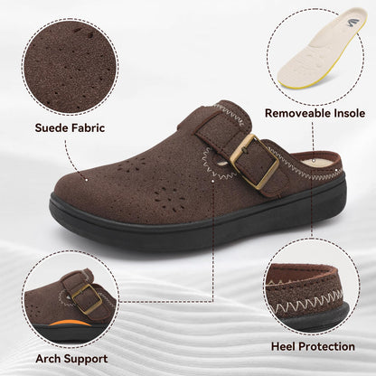 Spesoul Clogs for Women Wide Width Slip On Mules Slide On Potato Shoes Diabetic Slippers Closed Toe Zero Drop for Swollen Feet Summer Indoor Outdoor