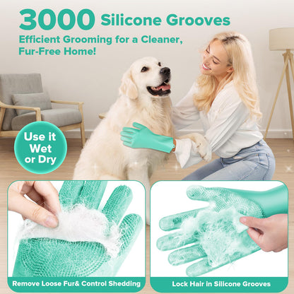 6PCS Grooming & Bath Supplies for Dogs, Cats | Dog Washing Gloves | Dog Bath Brush | Dog Shower Brush | Pet Grooming Gloves | Dog Grooming kit | Pet Supplies for Showerhead & Sprayer (Navy Blue)