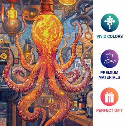 Cross & Glory | Jigsaw Puzzles 1000 Pieces for Adults | Deep Blue Octopus Odyssey | Ocean Octopus Puzzles for Adults | Challenging Brain Teaser Ocean Puzzle | 20 x 27 Inches