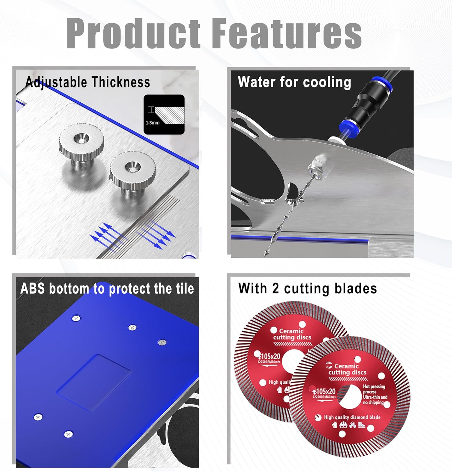 45 Degree Tile Chamfering Tool, Angle Grinder Stand for 45° Tile Cutting, Tile Cutter Tools Compatible with 100-Type Angle Grinders, Angle Grinder Attachments for Chamfering