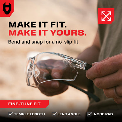 NoCry Clear Safety Glasses for Men and Women with Anti-Fog and Scratch Resistant Wrap Around Lenses, Adjustable Temples and Nose Pads — ANSI Z87 Certified Protective Eyewear with 100% UV Shielding