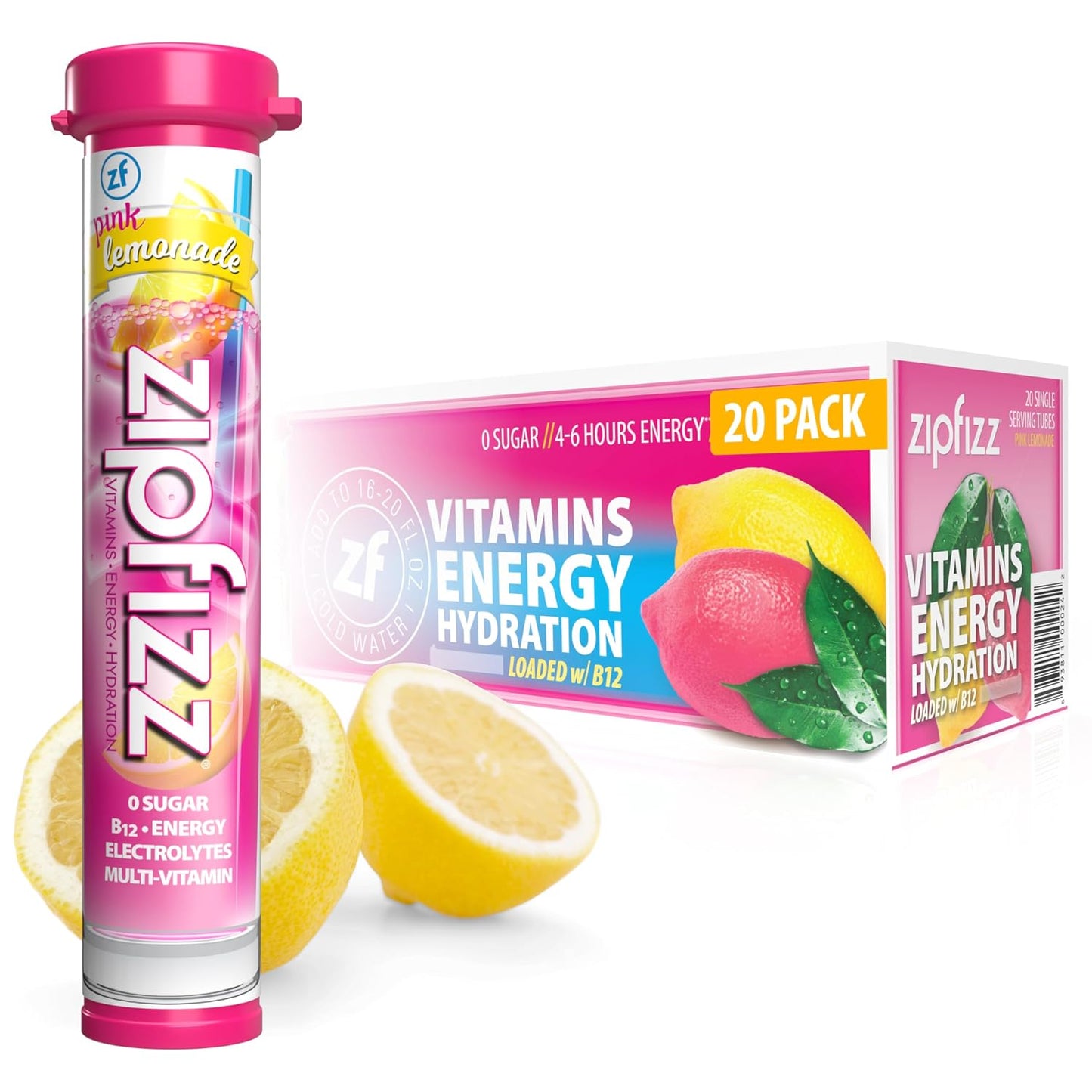 Zipfizz Daily Energy Drink Powder, Blood Orange, 20 Pack | 3-in-1 Sustained Energy, Rapid Hydration, and Essential Vitamins | Sugar-Free | Electrolyte Powder | Contains Vitamin B-12 & Antioxidants