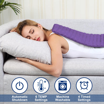 Electric Heating pad with 6 Heat Settings, Auto Shut Off, Dry Electric Heating for Back Neck Knee Arms Legs Shoulder Heat Pads for Christmas Birthday Father Mother's Day (24"X12", Gray Green)