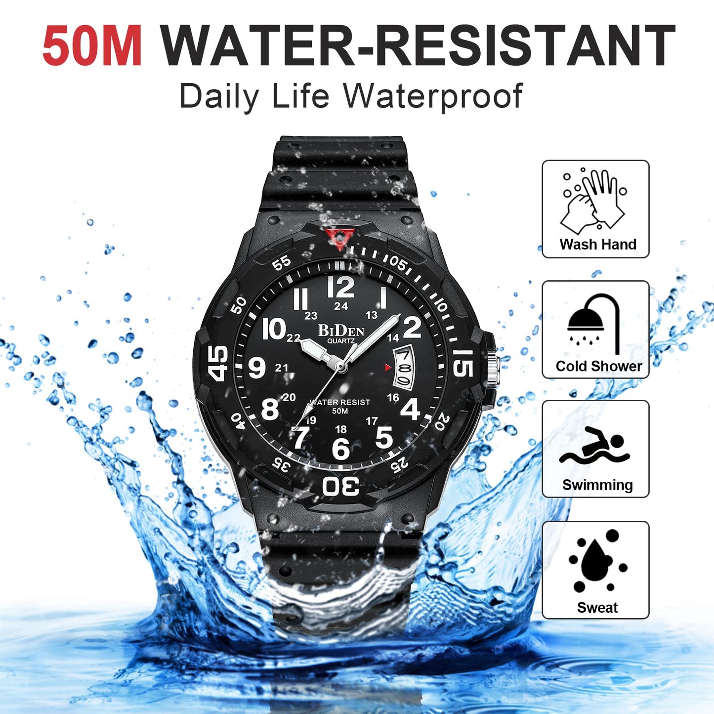 LN LENQIN Mens Watches Stainless Steel Waterproof Analog Quartz Watch for Men with Date Luminous Fashion Wristwatch