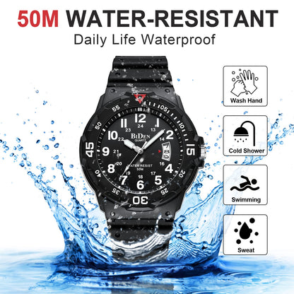 LN LENQIN Mens Watches Stainless Steel Waterproof Analog Quartz Watch for Men with Date Luminous Fashion Wristwatch