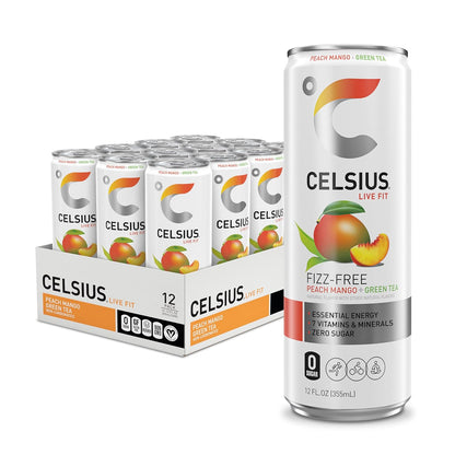 CELSIUS Sparkling Orange, Sugar Free Energy Drink, 12 Fl Oz (Pack of 12)