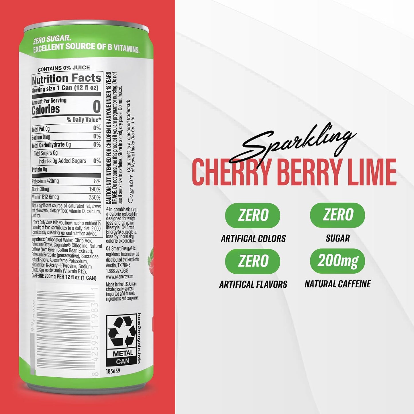 C4 Smart Energy Drinks Variety Pack, Sugar Free Performance Fuel & Nootropic Brain Booster, Coffee Substitute or Alternative, 4 Flavor Berry Breeze Variety (Pack of 24)