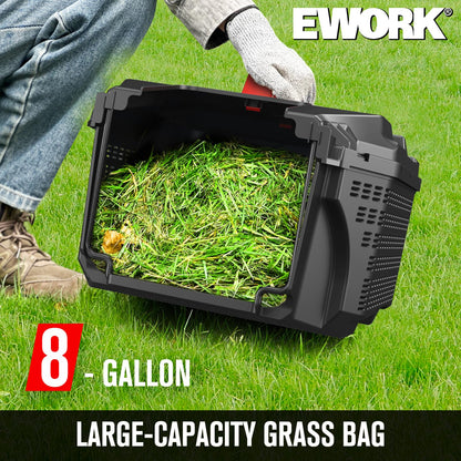 EWORK Corded Electric Lawn Mower 14-Inch, 11Amp Electric Push Mower with 30L Grass Catchers, 4-Height Adjustment, Lightweight Lawnmower for Garden, Yard