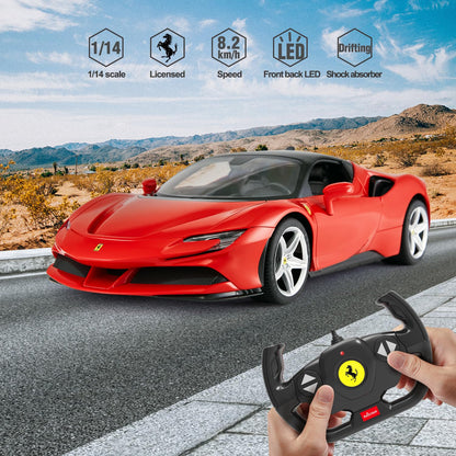 RASTAR RC Car | 1/14 Scale Ferrari LaFerrari Radio Remote Control R/C Toy Car Model Vehicle for Boys Kids, Red