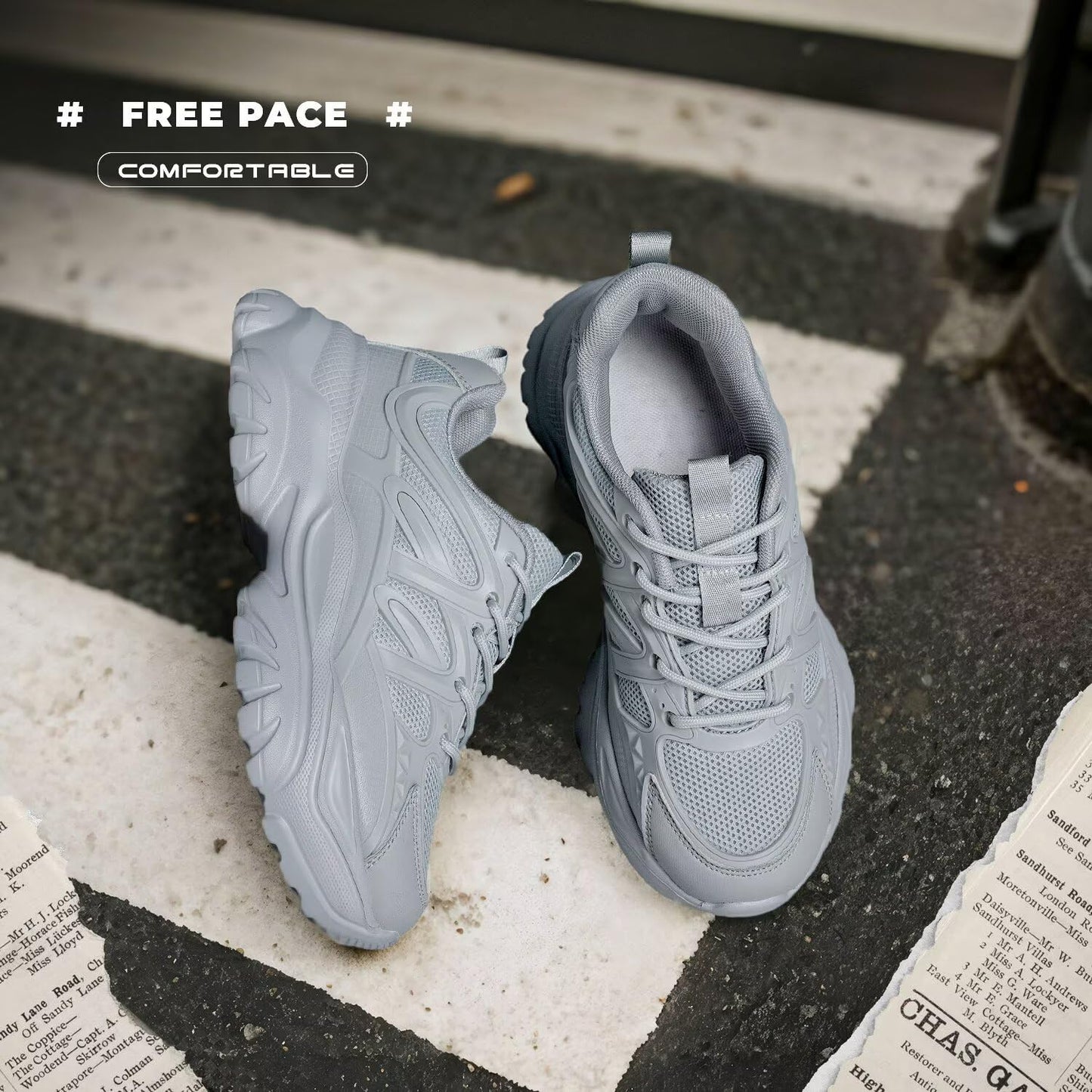 Women's Road Running Shoes Non Slip Ladies Walking Fashion Athletic Chunky Sneakers Work Gym Comfort Lightweight Mesh Soft Sole