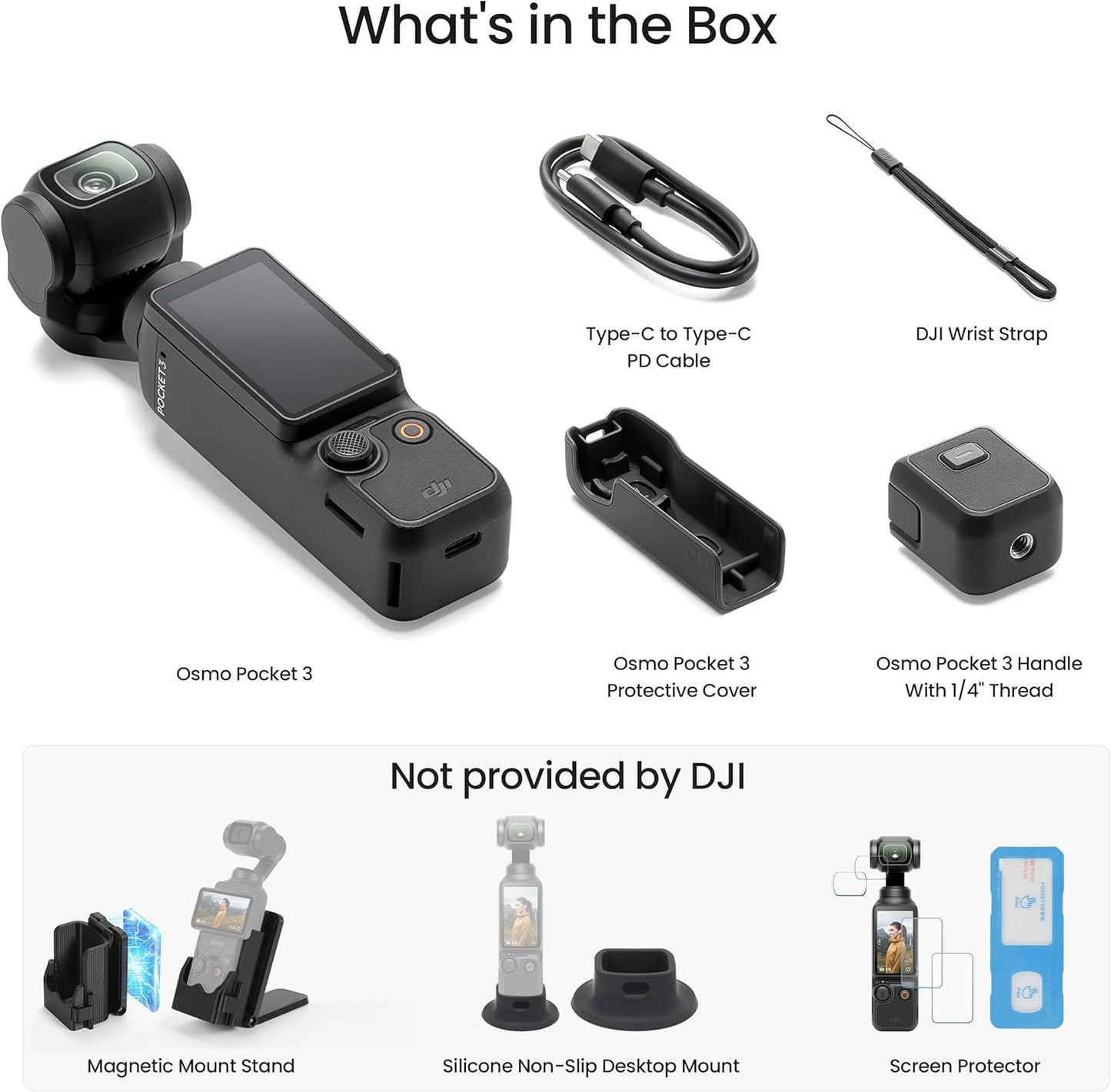 DJI Osmo Pocket 3 Vlog Combo, Vlogging Camera with 1'' CMOS & 4K/120fps for YouTube, Mic Mini Transmitter (Infinity Black)