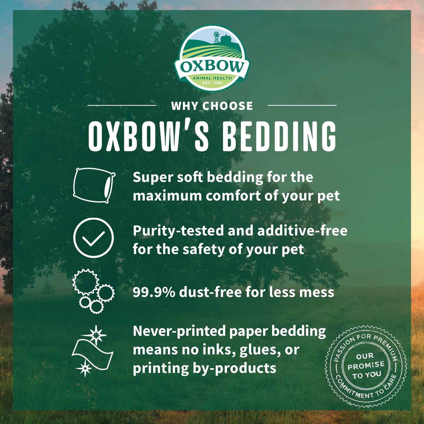 Oxbow Small Animal Bedding, Hamster, Guinea Pig, Rabbit, White, USA, 36 L | Pure Comfort, Hamster Bedding, Guinea Pig Bedding, Low Dust, Virgin Paper, Litter Box, Bunny, Rats, Gerbils, Chinchillas