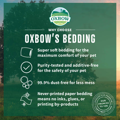 Oxbow Small Animal Bedding, Hamster, Guinea Pig, Rabbit, White, USA, 36 L | Pure Comfort, Hamster Bedding, Guinea Pig Bedding, Low Dust, Virgin Paper, Litter Box, Bunny, Rats, Gerbils, Chinchillas
