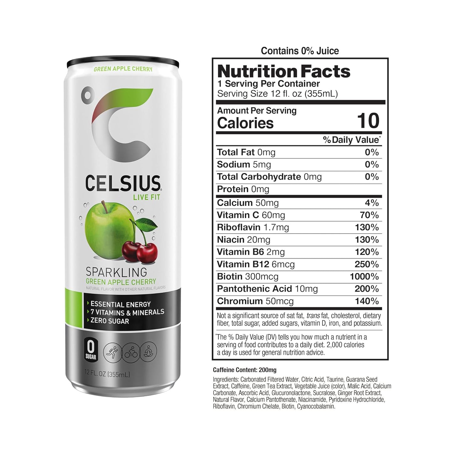 CELSIUS Sparkling Orange, Sugar Free Energy Drink, 12 Fl Oz (Pack of 12)