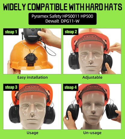 PROHEAR 037 Bluetooth 6.0 Hearing Protection Headphones with Rechargeable 1500mAh Battery, 30dB SNR Safety Noise Reduction Ear Muffs 120H Playtime for Mowing, Workshops, Snowblowing - Black