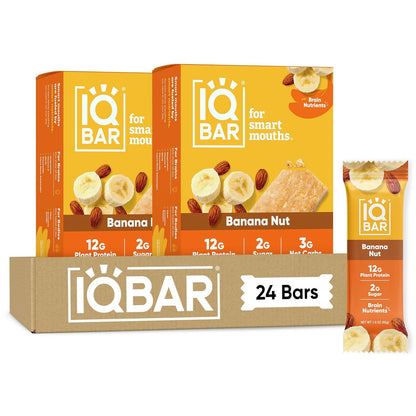 IQBAR Clean Plant Protein Bars, Almond Butter Chip 12-Count | Protein Snack | High Fiber, High Protein, Low Sugar, Clean Label Project Certified | Gluten Free, Dairy Free, Vegan, Keto, Soy Free