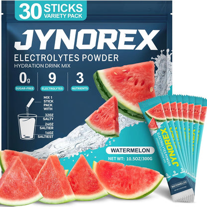 Electrolytes Powder Packets Sugar Free, 30 Sticks High Sodium Hydration Packets, Electrolyte Drink Mix with Lemon Lime Watermelon Peach Berry Kiwi Tropical Punch Lychee Cranberry, 10.5OZ