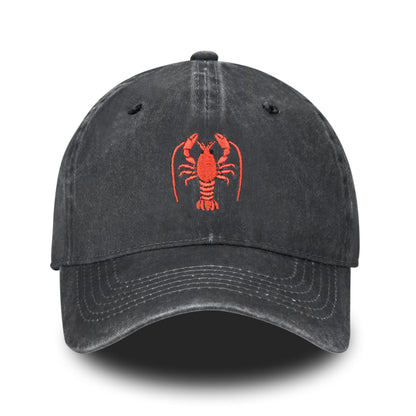 Embroidered Baseball Cap Adjustable Vintage Washed Distressed Denim Baseball Hat for Women Men