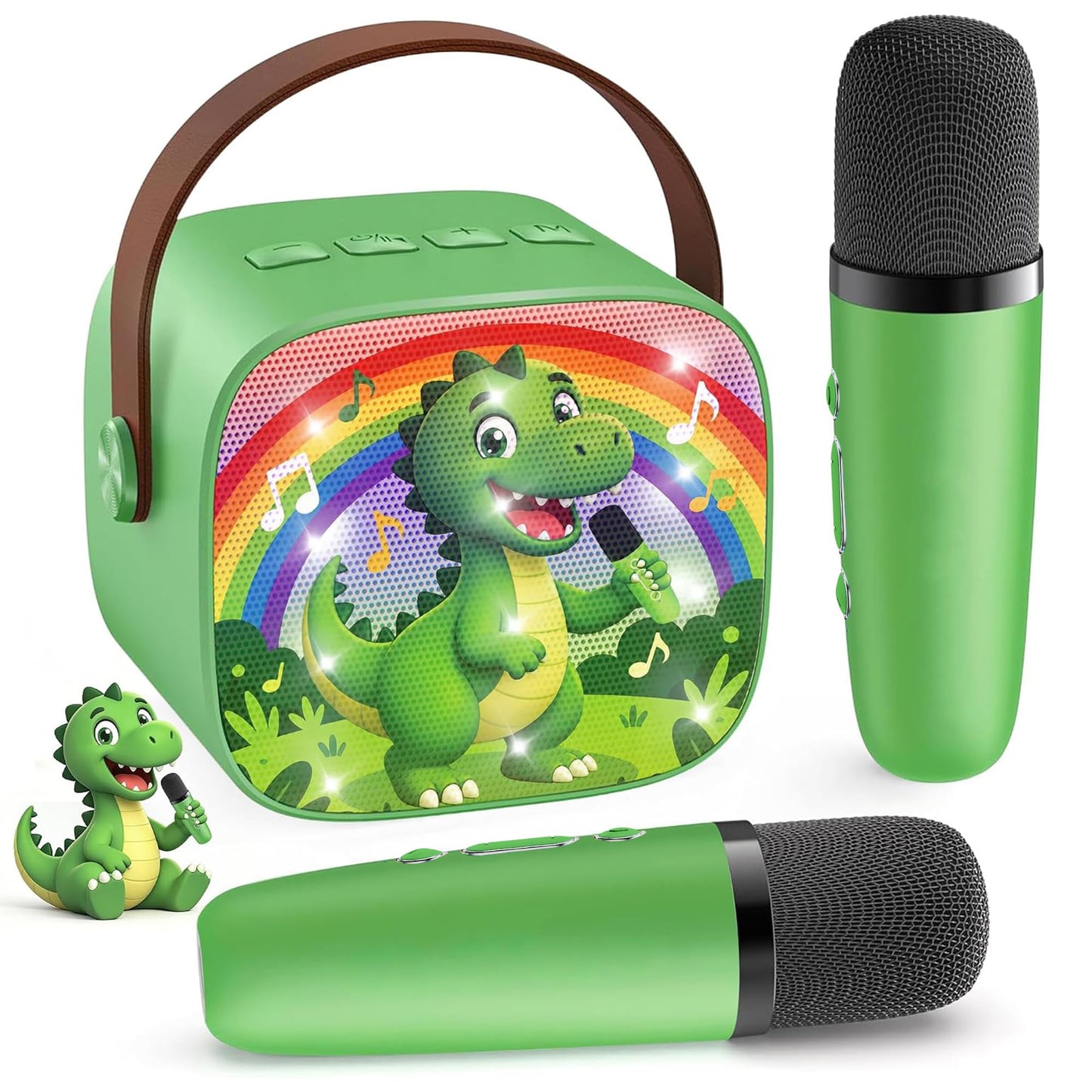 YLL Mini Karaoke Machine for Kids Adults, Portable Bluetooth Speaker with 2 Wireless Microphones, Trendy Birthday Gifts Toys for Girls Ages 3, 4, 5, 6, 7, 8, 9, 10+ Years Old Home Family Party (P-ink)