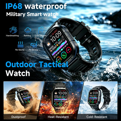 Smart Watch for Men Fitness Tracker: Military Waterproof Make Answer Call Digital Mens Watches Running Step Pedometer Smartwatch Compatible Samsung Android and iPhone Sleep Heart Rate SpO2 Monitor