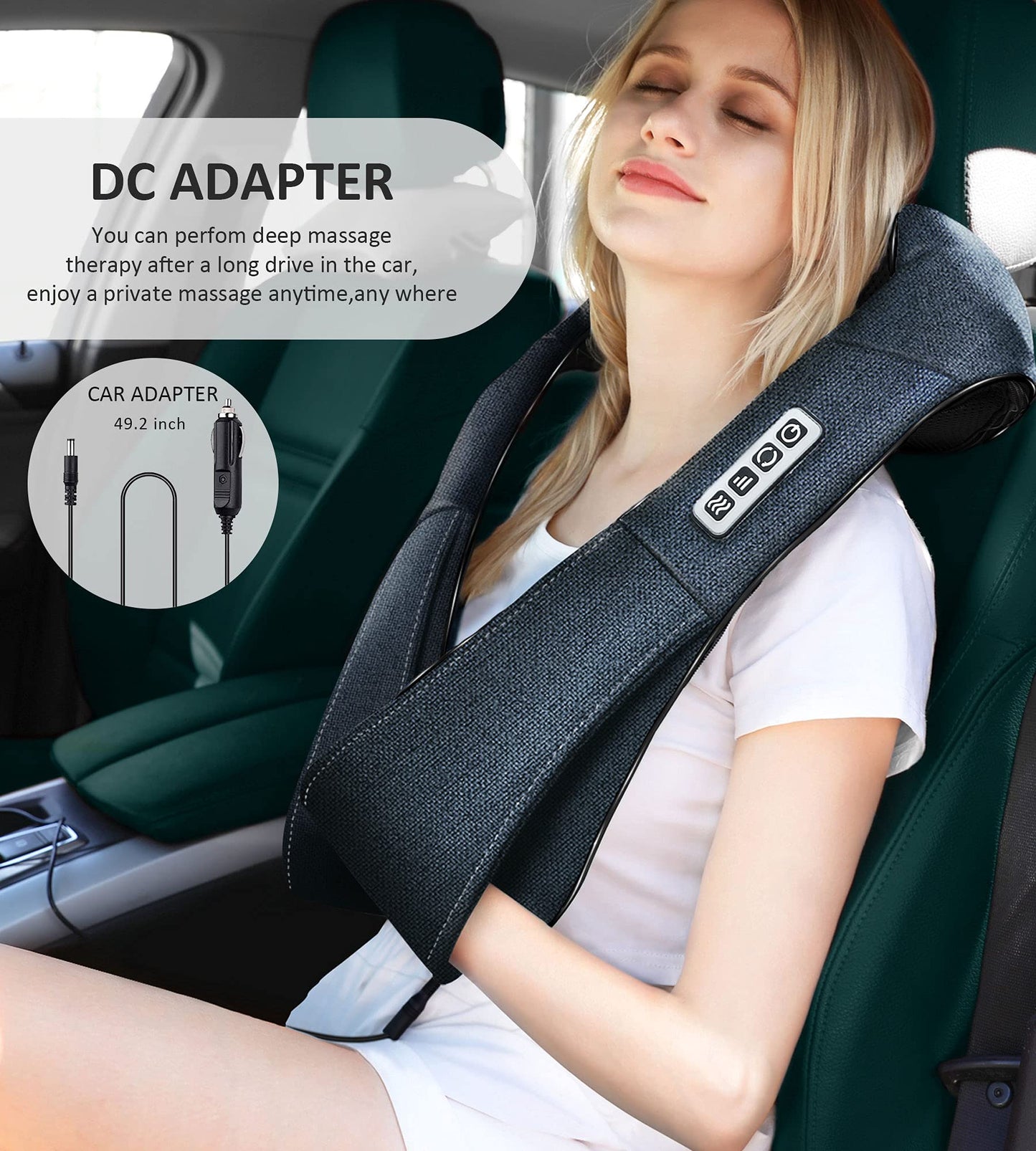 Mo Cuishle Women Men Gifts, Shiatsu Back Shoulder and Neck Massager with Heat, Electric Deep Tissue 4D Kneading Massage, Best Gifts for Mom Dad Wife Husband her Him, Christmas, Birthday (NOT Cordless)