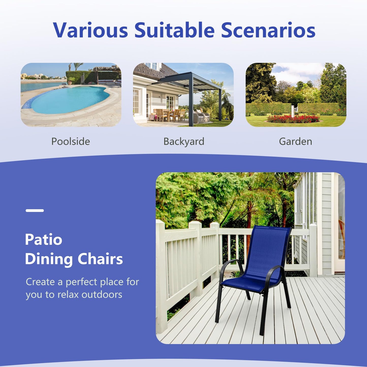 Tangkula Patio Dining Chairs Set of 4, Outdoor Stackable All Weather Heavy Duty Dining Chairs Set with Armrests, Support 330 LBS, for Poolside, Backyard, Garden, Deck, Front Porch (Brown)