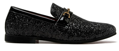 Men Loafer Metallic Textured Slip-on Glitter Sequins Fashion Wedding Dress Shoes Golden