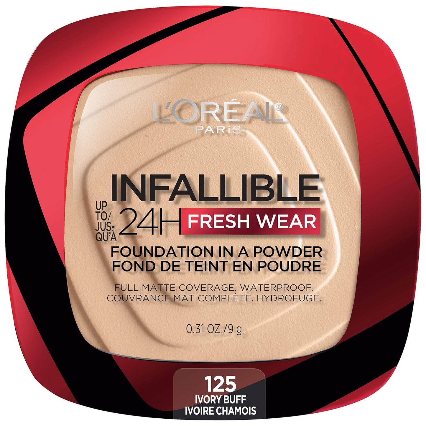 L'Oreal Paris Makeup Infallible Fresh Wear Foundation in a Powder, Up to 24H Wear, Waterproof, Vanilla, 0.31 oz. (Packaging May Vary)