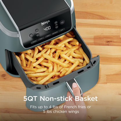 Ninja Air Fryer with Air Crisp | 5 QT Capacity fits up to 4lbs of Fries | 4-in-1 Pro Air Fry, Roast, Reheat, Dehydrate | 400°F Max Temp | 1750 Watts | W/Nonstick Basket & Crisper Plate | Grey | AF141