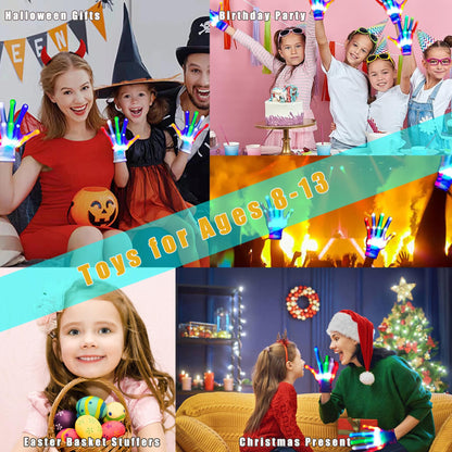 Toys for Ages 8-13 LED Gloves Toys for Boys Age 8-10 Light Up Gloves, Light Up for Kids Birthday Easter Gift Cool Fun Toys for 8-13 Year Old