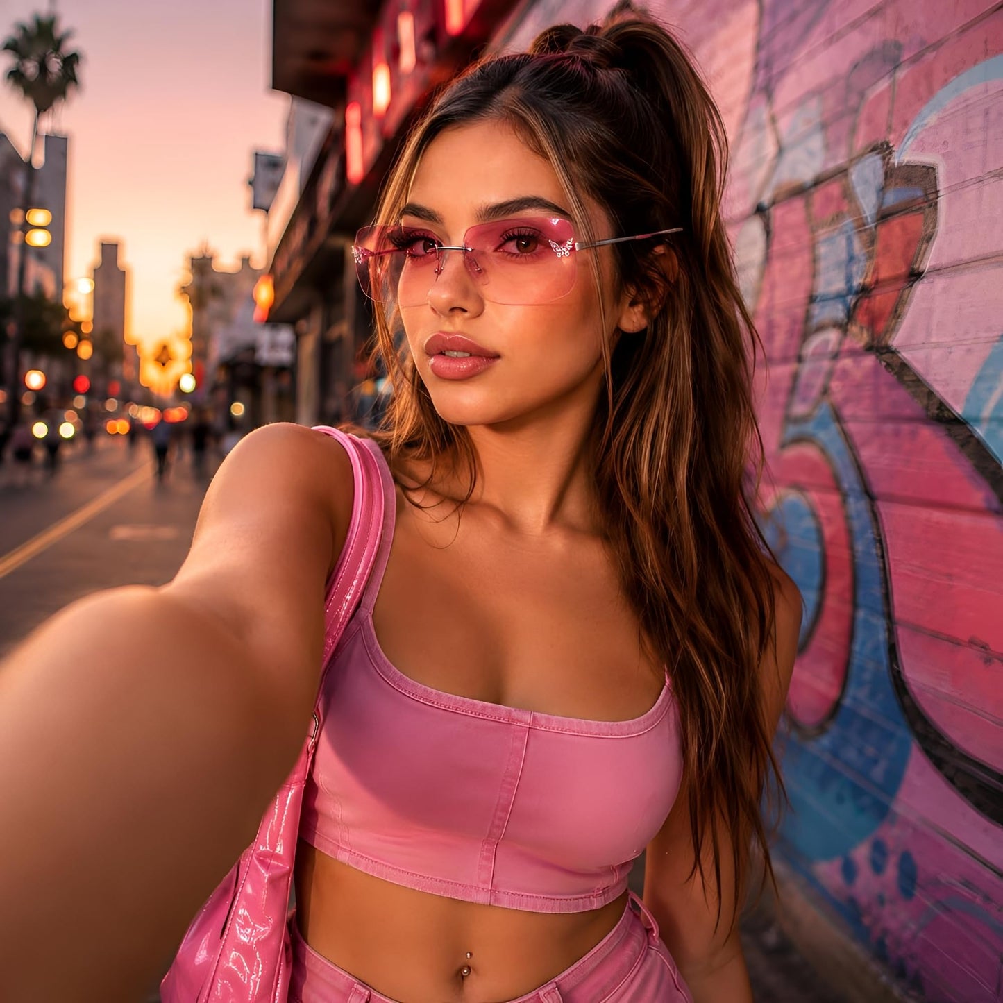 Y2k Sunglasses for Women - Trendy Rimless 2000s Fashion Sun Glasses Rave Shades