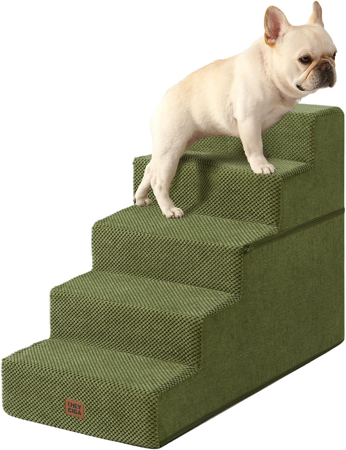 EHEYCIGA Dog Stairs for Small Dogs 13.5" H, 3-Step Dog Steps for Couch Sofa and Chair, Pet Steps for Medium Cats, Non-Slip Balanced Pet Ramp Indoor, Grey