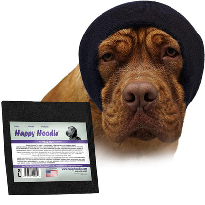 Happy Hoodie The Original Dog & Cat Calming Band - American Brand - Anxiety Relief/Noise Protection - Grooming - Thunder - Fireworks (Large, Black) - Since 2008