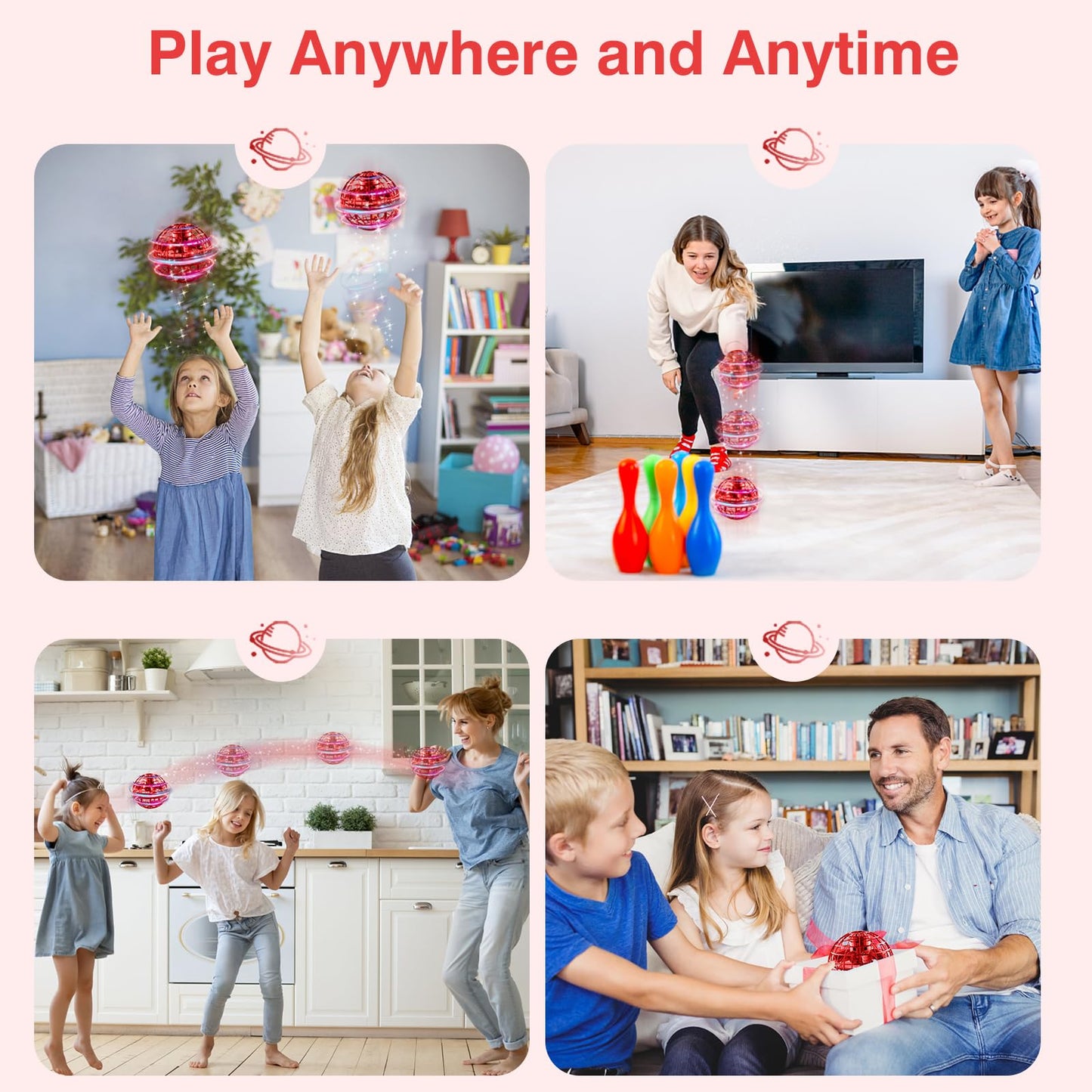 Ciniffo 2026 Upgraded Flying Orb Ball Toy with Dazzling Lights, Magic Hover Spinner, Cool Boomerang Hand Drone, Galaxy Ball Cosmic Globe, Indoor Outdoor Toys Gift for Kids 6 7 8 9 10+ Boys Girls