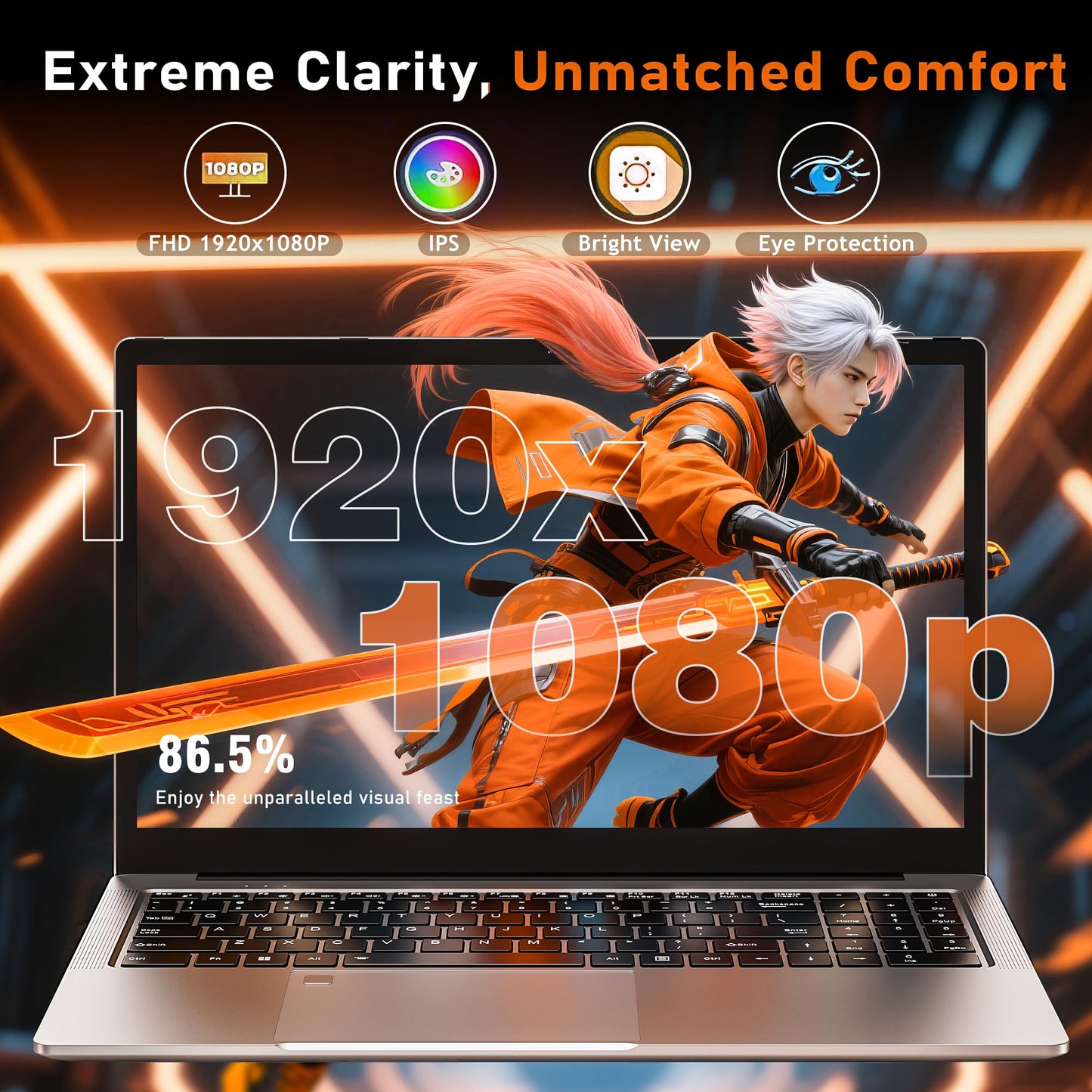 Gaming Laptop, 16 Inch Lap Top Computer 2026 with Ryzen 7 5825U Processor, 16GB DDR4, 1T SSD, Window 11 Pro, Backlit Keyboard, FHD Display 1920*1080P, WiFi 6, HDMI, for Student, Office, Business