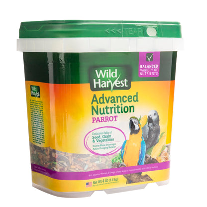 Wild Harvest Advanced Nutrition Parrot 8 Pounds, Seed, Grain and Vegetable Mix (Pack of 2)