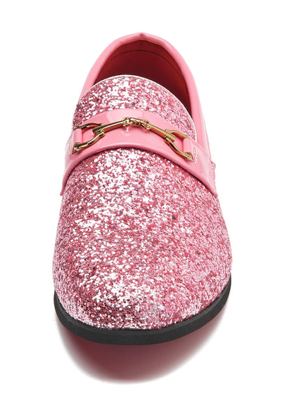 Men Loafer Metallic Textured Slip-on Glitter Sequins Fashion Wedding Dress Shoes Golden