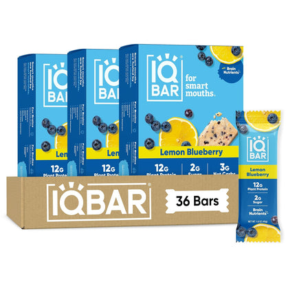 IQBAR Clean Plant Protein Bars, Almond Butter Chip 12-Count | Protein Snack | High Fiber, High Protein, Low Sugar, Clean Label Project Certified | Gluten Free, Dairy Free, Vegan, Keto, Soy Free