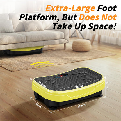 Vibration Plate Exercise Machine for Lymphatic Drainage, Full Body Shake Platform Board for Home Fitness, Fat Burning, 5 Program Modes and 99 Speed Levels