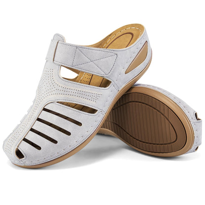 HARENCE Clogs for Women Mules Shoes: Comfortable Dressy Closed Toe Platform Sandals 2026 Summer Casual Adjustable Slip On Walking Wedges