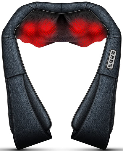 Mo Cuishle Women Men Gifts, Shiatsu Back Shoulder and Neck Massager with Heat, Electric Deep Tissue 4D Kneading Massage, Best Gifts for Mom Dad Wife Husband her Him, Christmas, Birthday (NOT Cordless)