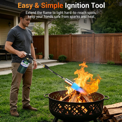 Sondiko Propane Torch Weed Burner, High Output Weed Torch Flamethrower, 30" Detachable Long Arm Heavy Duty Blow Torch For Garden, Wood, Ice, Snow, Melting(PROPANE TANK NOT INCLUDED)