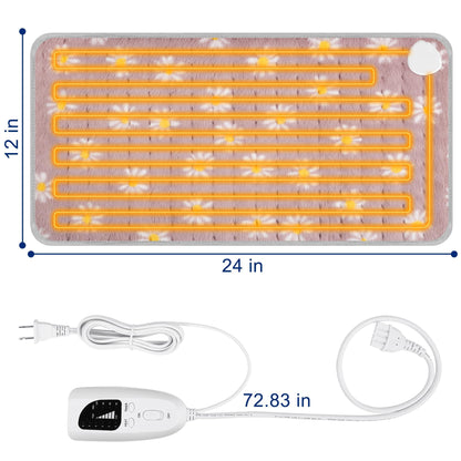 Electric Heating pad with 6 Heat Settings, Auto Shut Off, Dry Electric Heating for Back Neck Knee Arms Legs Shoulder Heat Pads for Christmas Birthday Father Mother's Day (24"X12", Gray Green)