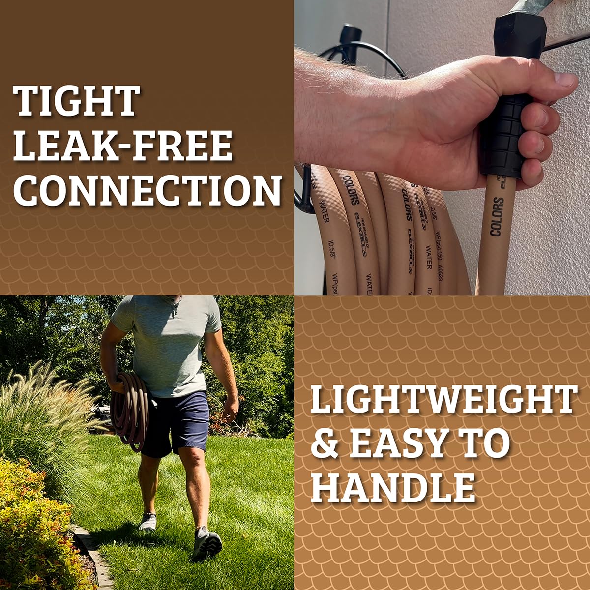 Flexzilla Garden Hose 5/8 in. x 50 ft., Lightweight All-Weather Water Hose, Durable and Flexible, Leak-Free Connections