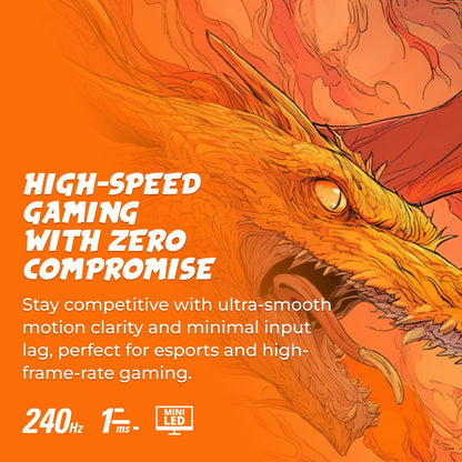 AOC 27 Inch QHD Gaming Monitor 240Hz 0.3ms, Overclock 260Hz, IPS, 2560x1440, G-Sync Compatible, HDR Ready, DisplayPort 1.4 HDMI 2.0, VESA Mount, 3-Year Zero-Bright-Dot, Q27G41ZE