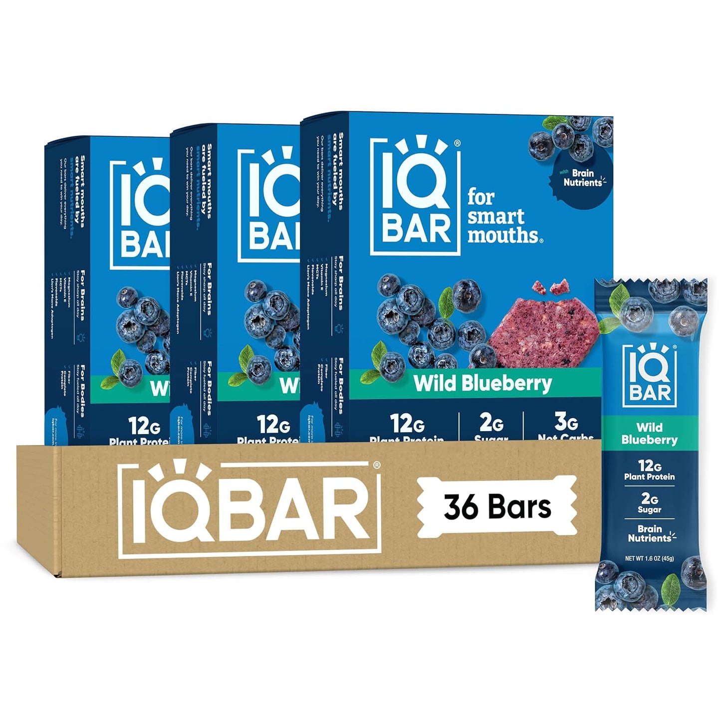 IQBAR Clean Plant Protein Bars, Almond Butter Chip 12-Count | Protein Snack | High Fiber, High Protein, Low Sugar, Clean Label Project Certified | Gluten Free, Dairy Free, Vegan, Keto, Soy Free