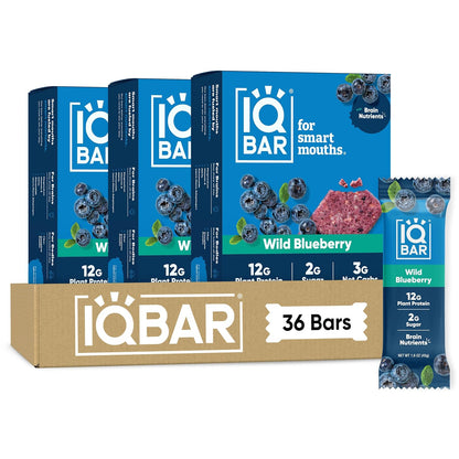 IQBAR Clean Plant Protein Bars, Almond Butter Chip 12-Count | Protein Snack | High Fiber, High Protein, Low Sugar, Clean Label Project Certified | Gluten Free, Dairy Free, Vegan, Keto, Soy Free