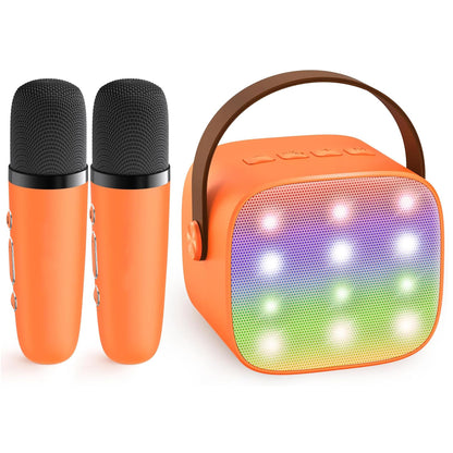 YLL Mini Karaoke Machine for Kids Adults, Portable Bluetooth Speaker with 2 Wireless Microphones, Trendy Birthday Gifts Toys for Girls Ages 3, 4, 5, 6, 7, 8, 9, 10+ Years Old Home Family Party (P-ink)